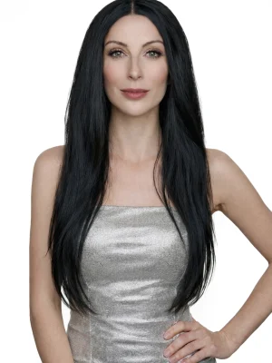 1970's Cher Long Black Costume Wig by Allaura