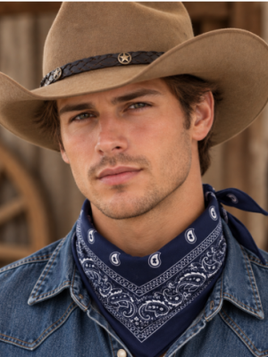 Cowboy Bandana Wild West Dark Blue