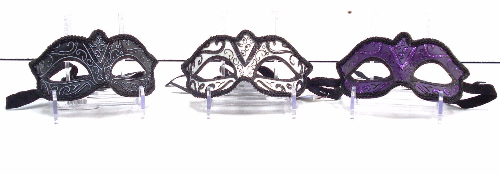 Black White Or Purpl Black Masquerade Mask Mk75 Becs Costume Box