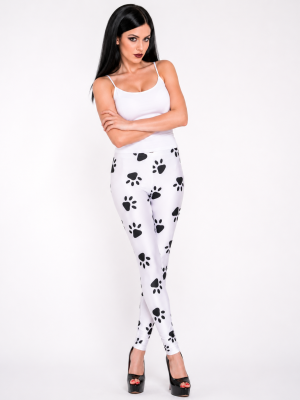 Printed Leggings Puppy Paw Women’s