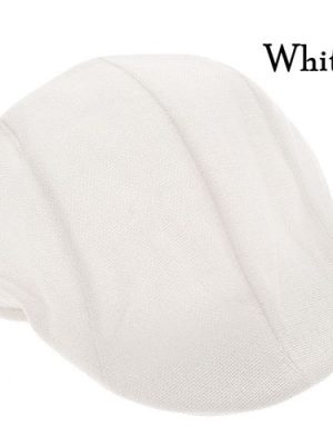 White Taxi Cab Flat Peaked 1920s Beret Hat