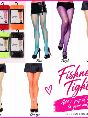 Fishnet Pantyhose 1980s Neon Colours By Leg Avenue