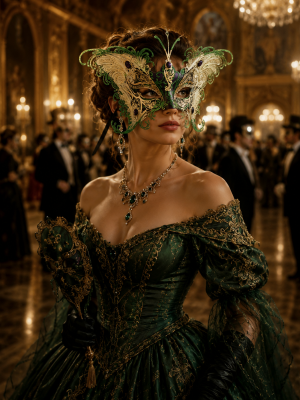 Green Butterfly Masquerade Masks Large