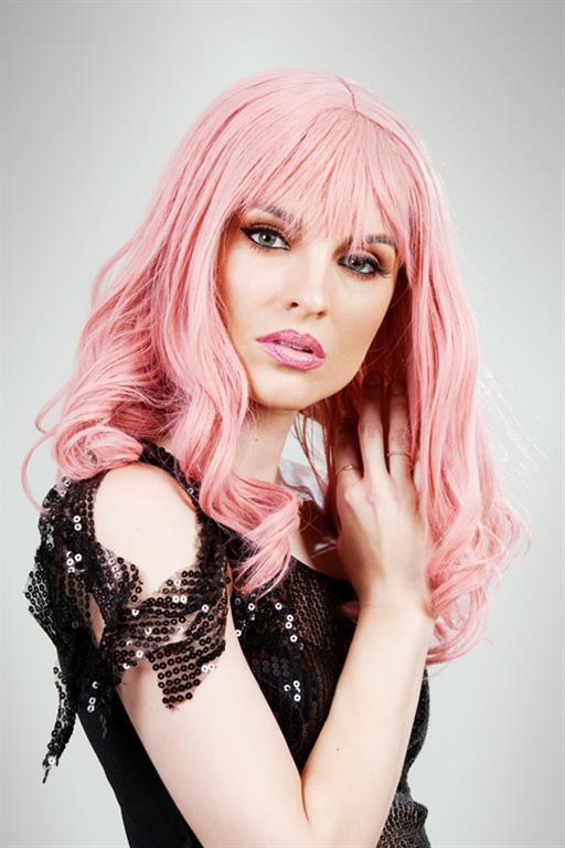 Deluxe Pink Glamour Girl Curls Cosplay Costume Wig by Allaura