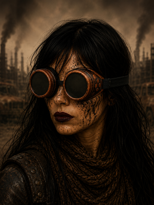 Steampunk Red Copper Cyber Accessory Goggles