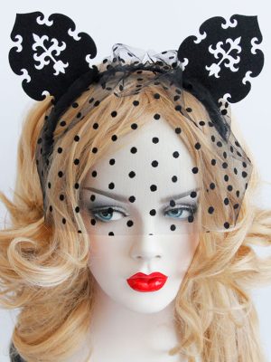 Headband Black Lace Ears Hoop Headband Piece Festival Wear