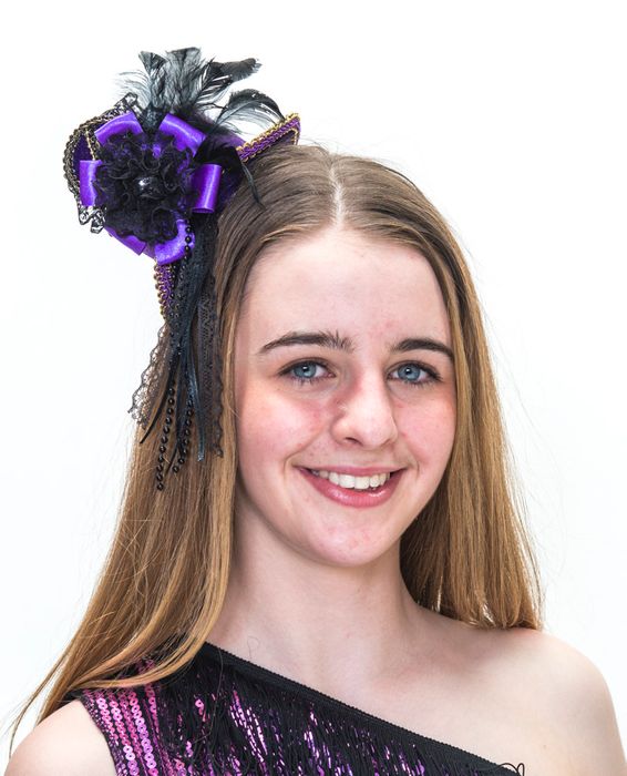 Purple Mini Top Hat With Feather