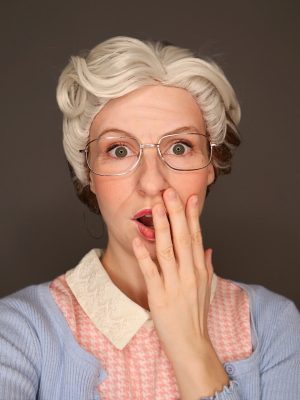 Deluxe Mrs Doubtfire Inspired Grey Women's Wig by Allaura