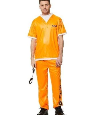 Inmate Prisioner Mens Costume By Karnival