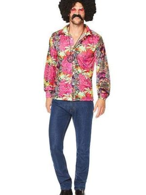 1970s Flower Power Mens Shirt By Karnival