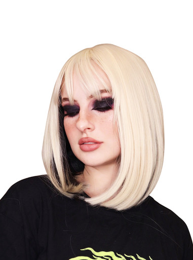 Blonde & Dark Brown Two Tone Heat Resistant Bob Wig By Allaura