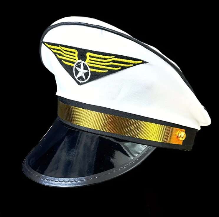 Pilot Captains Hats - Blue, Black or White - Image 2