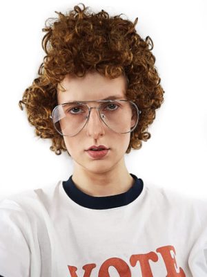 Dynamite Brown Afro with Glasses Costume Set By Allaura