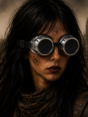 Silver Black Lens Thick Lined Framed Adjustable Goggles On Sale