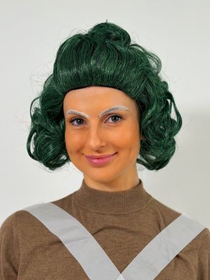 Green Oompa Wonka Worker Costume Wig
