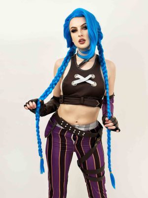 Legend Jinx Blue Cosplay Wig with Long Plaits By Allaura