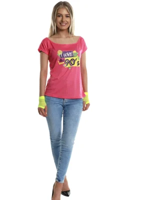 Pink 90's Womens T Shirt By Karnival