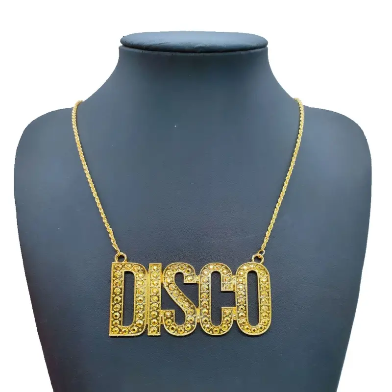Gold Disco 1970s Necklace
