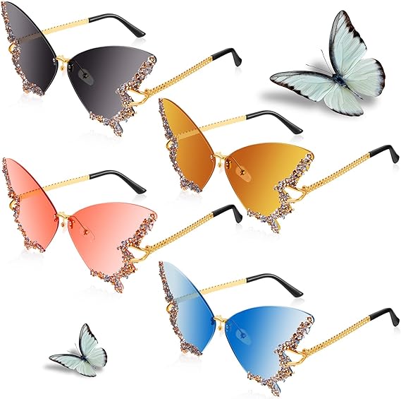 Womens Butterfly Assorterd Colours Sunglasses