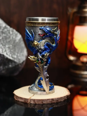 Blue Dragon Steel Wine Goblet for Drinking