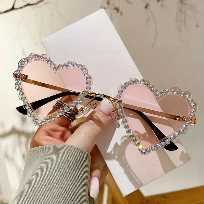 Womens Heart Shape Diamneties Love Sunglasses - Image 5