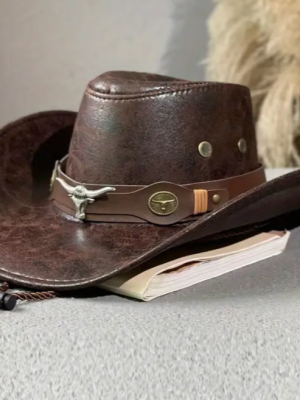 Cowboy Hat With Rivets Hats Cowboy Hat Bull Horns