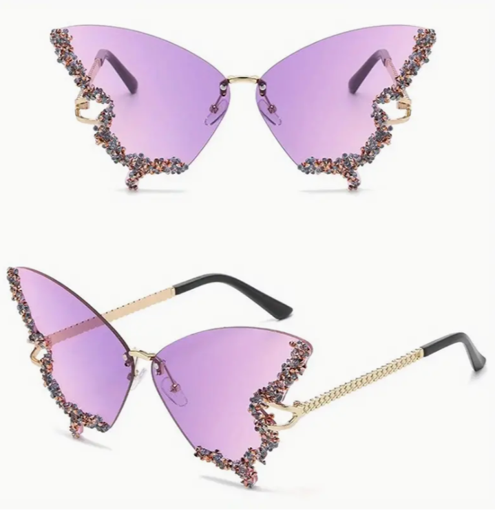 Womens Butterfly Assorterd Colours Sunglasses - Image 11
