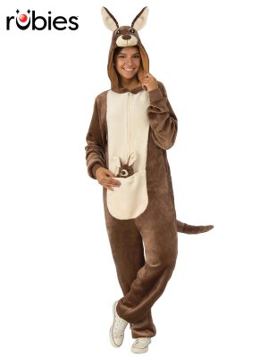 Kangaroo Brown Fur Onsie Jumpsuit By Rubies