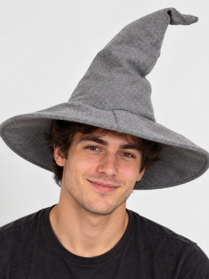 Elegant Grey Witches Wizard Hat