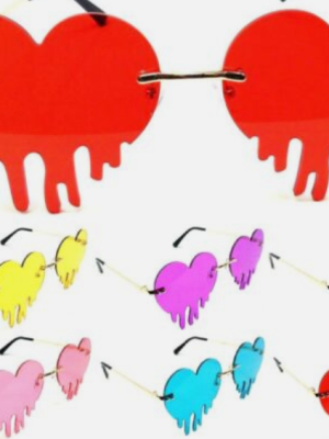 Bleeding Heart Shaped Dripping Tinted Lens Heart Sunglasses