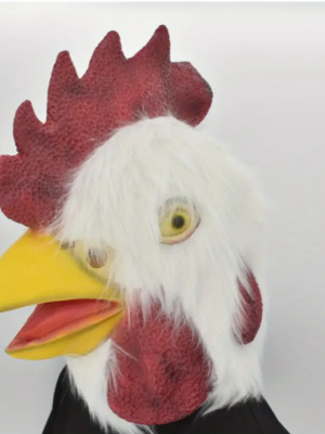 The Rooster Chicken Face Mask Latex and Fur