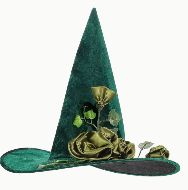 Elegant Green Witches Wizard Hat