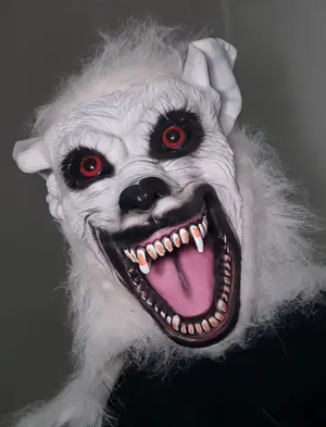 Where Wolf White Over Head Mask Latex