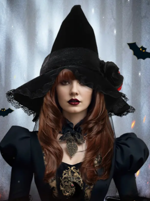 Black Witches Wizard Hat