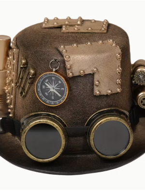 Steampunk Top Hat Bronzes Compass Pipes Design Goggles
