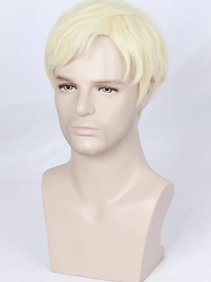 Mens Short Blonde Band Member Wig Straight