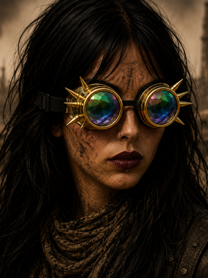 Steampunk Mad Max Lens Gold Punk Goggles