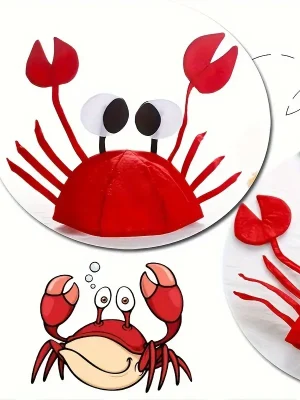 Red Charming Crab Felt Hat