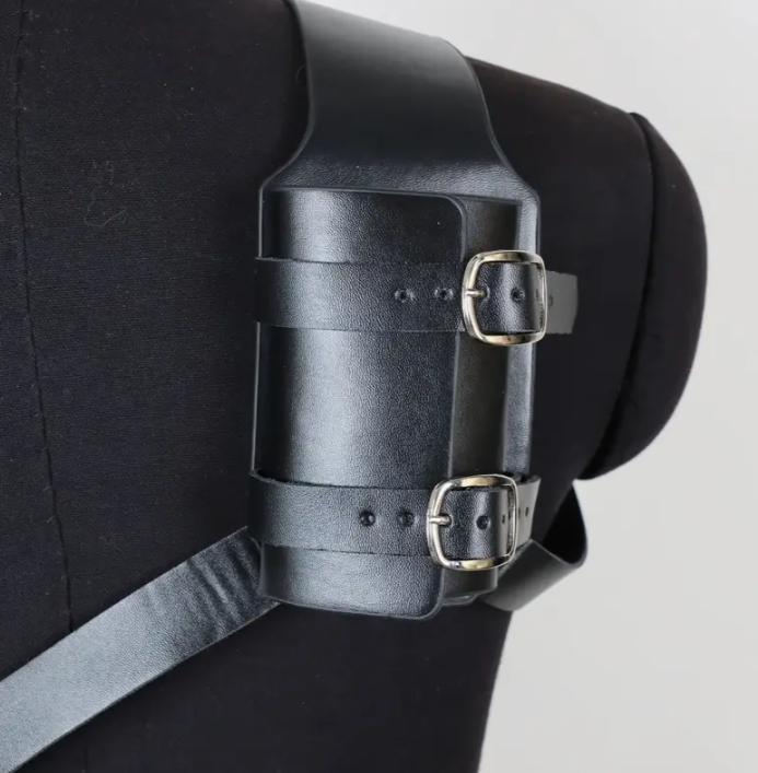 Sword Holder Black Over Shoulder Weapon Carrying PU Leather - Image 3