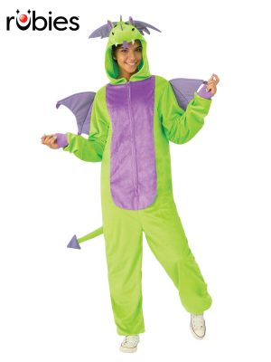 Green Dragon Furry Onesie Adults Costume By Rubies