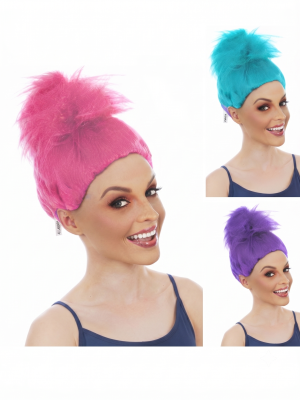 Troll Doll Fluffy Wigs By Allaura Wigs Pink, Aqua, Purple