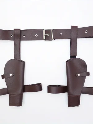 Holster Brown Cowboy Style Weapon Carrying PU Leather