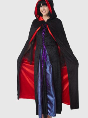 Adult Satin Cape Reversible Black/Red By Carnival