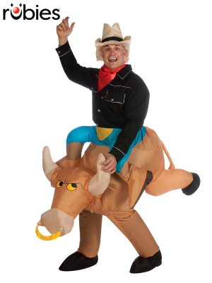 Inflatable Cowboy Bull Rider Costume By Rubies