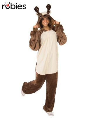 Reindeer Furry Plush Jumpsuit By Rubies