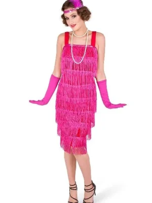 Flapper 1920s Pink Gatsby Costume By Karnival