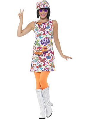 1960s Groovy Chick Womens Costume By Smiffys