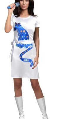 ABBA Dancing Queen Blue Cat Womens Costume