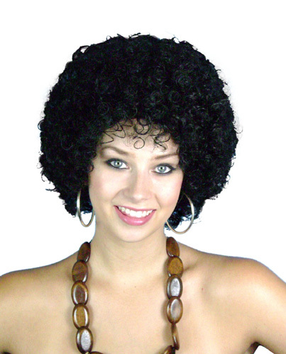 Mini Disco Black Afro Wig 6"