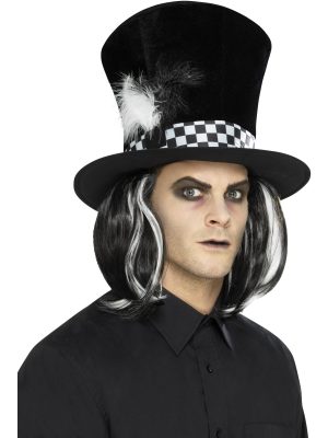 Black and White Mad Hatter Top Hat